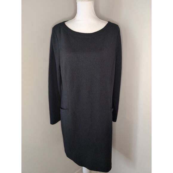 Boden Dresses & Skirts - Boden black textured plain minimalist pocket dress 14